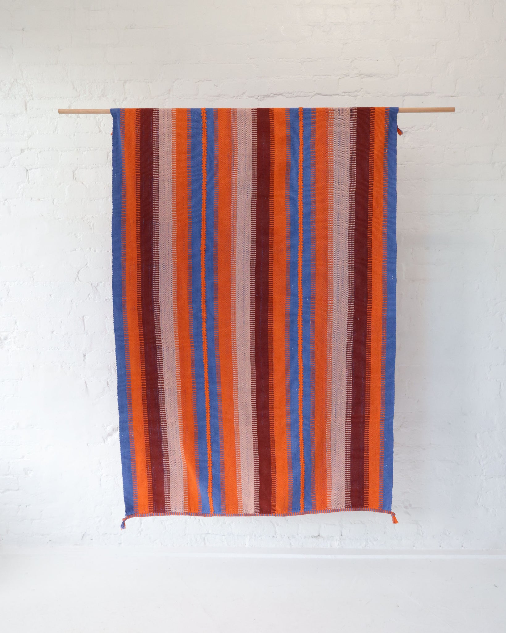 PONCHO (Large Orange, Blue & Burgundy)