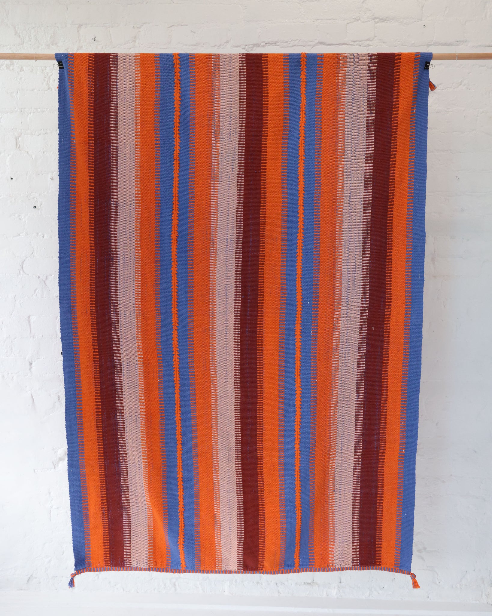 PONCHO (Large Orange, Blue & Burgundy)