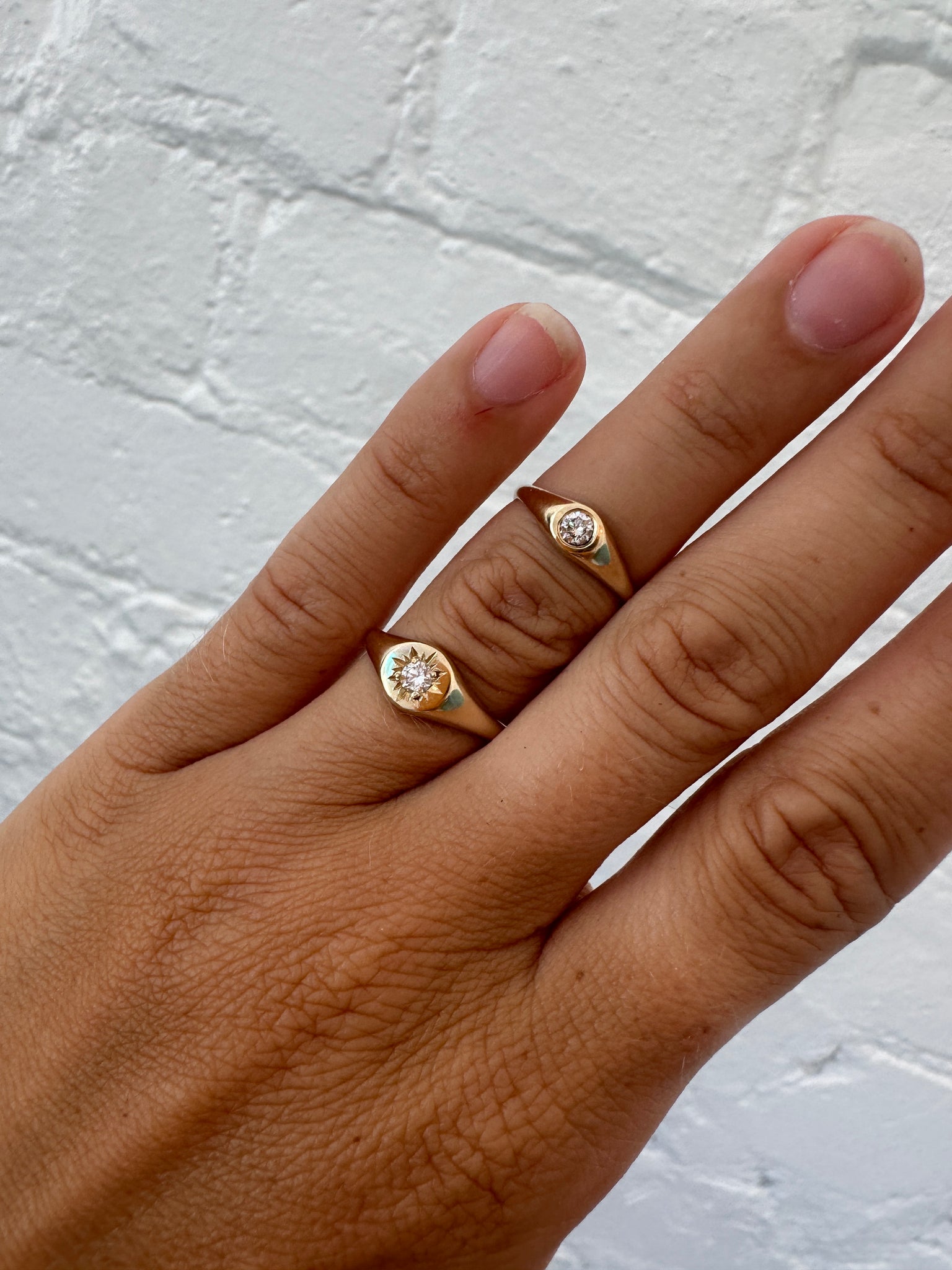 Small Signet Ring with Diamond – Rainbow Studios Pacific
