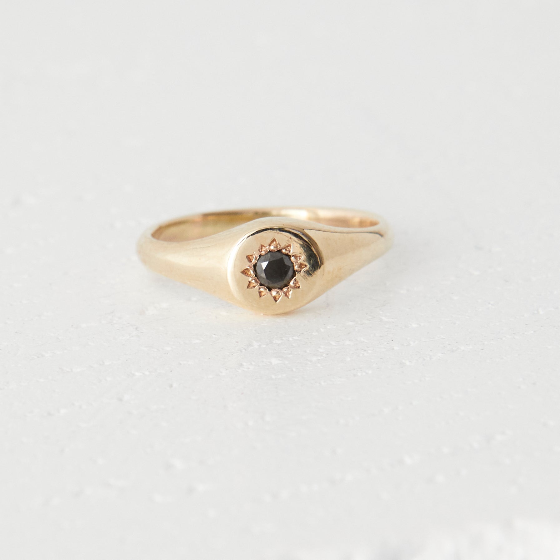 Fine Signet Ring with Black Diamond