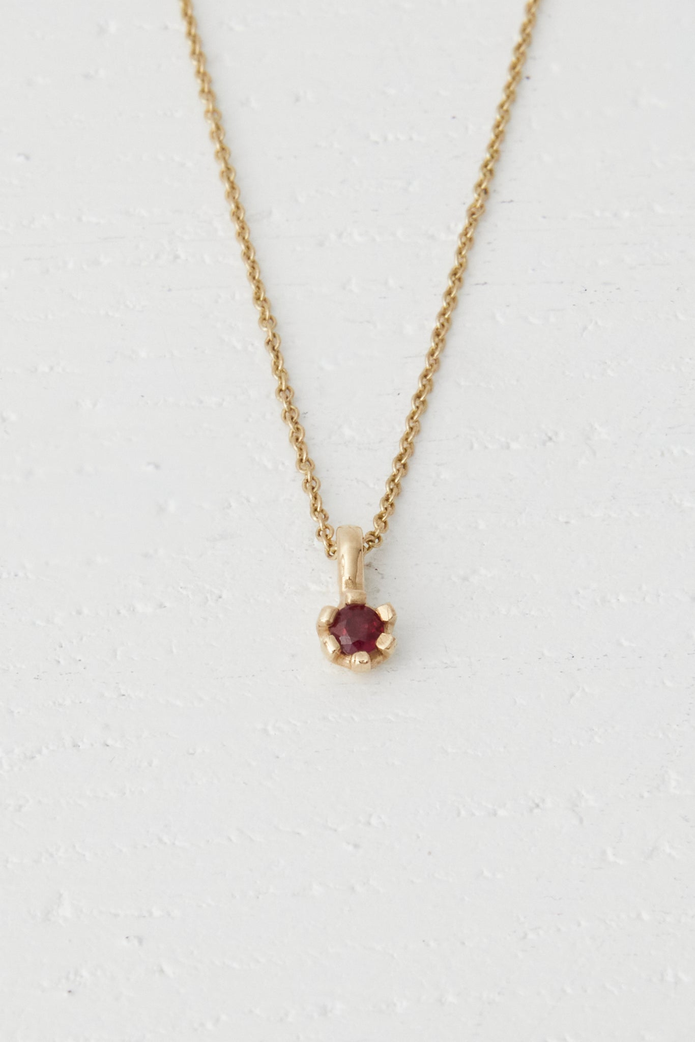 Red Ruby Pendant and Fine Cable Chain